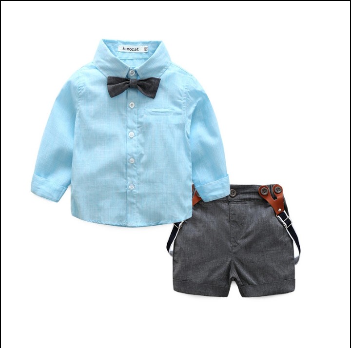Shirt and suspender pants for boys